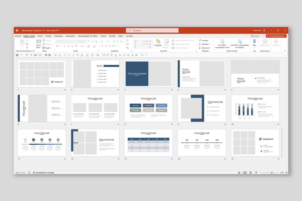 Negócios 01 – Modelo de Template em PowerPoint