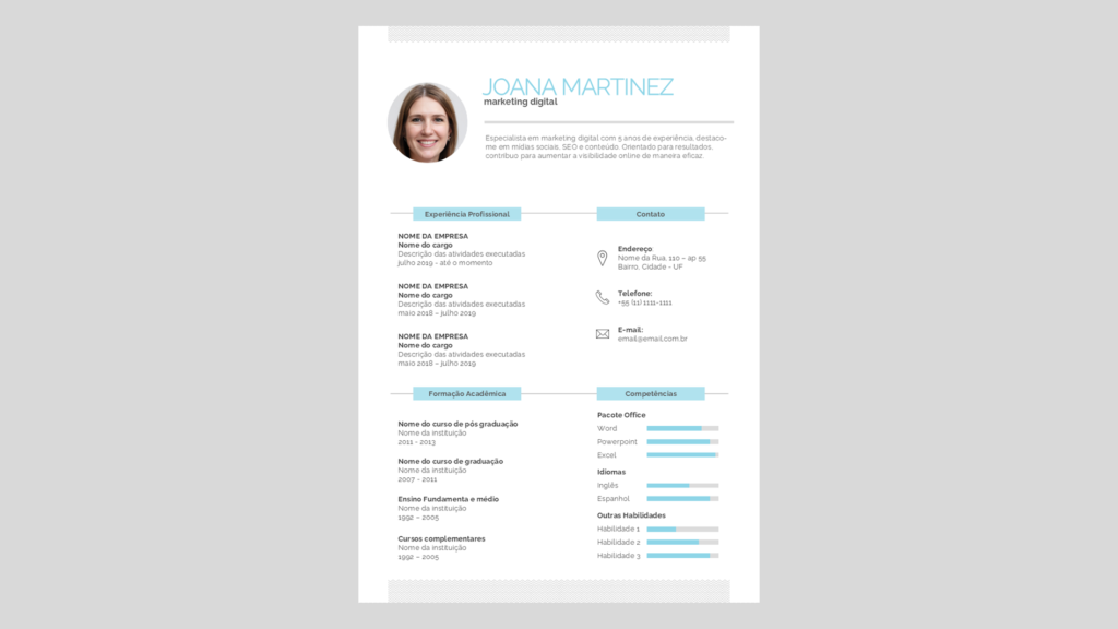 Currículo 02 – Modelo de Template em PowerPoint