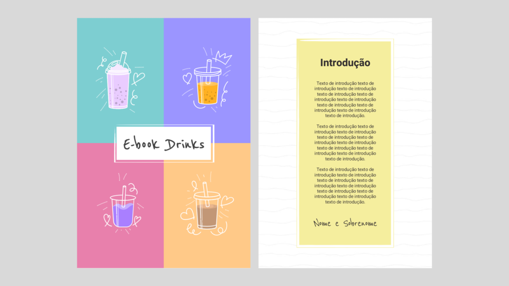 E-book Drinks – Modelo de Template em PowerPoint