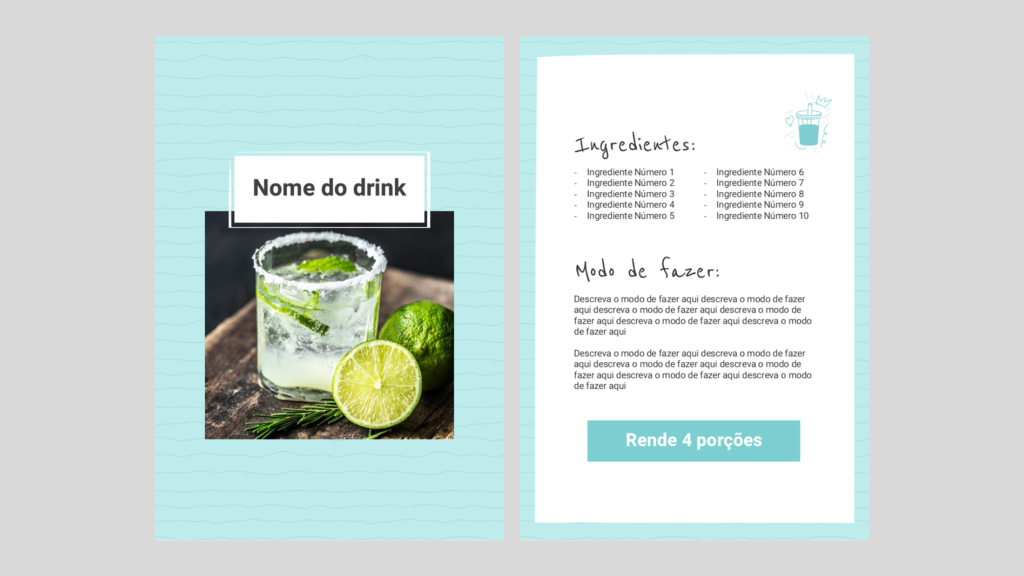 E-book Drinks – Modelo de Template em PowerPoint