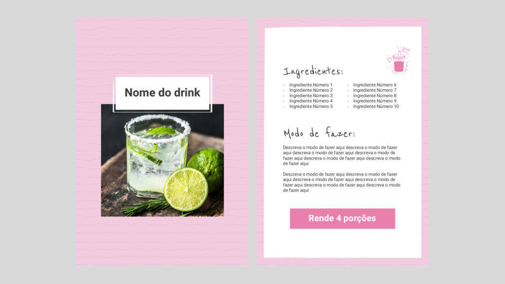E-book Drinks – Modelo de Template em PowerPoint