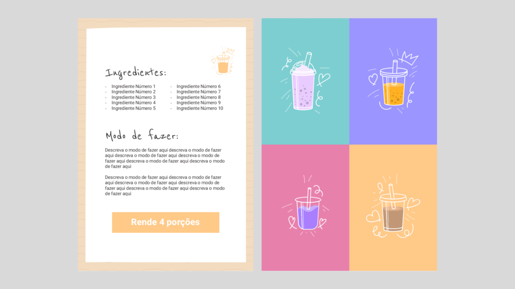 E-book Drinks – Modelo de Template em PowerPoint