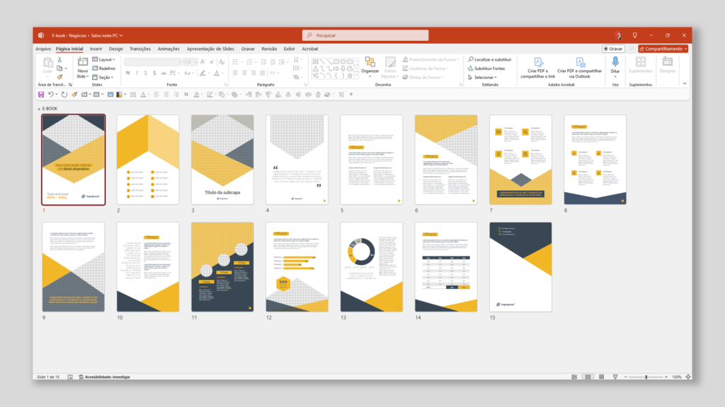 E-book Negócios – Modelo de Template em PowerPoint