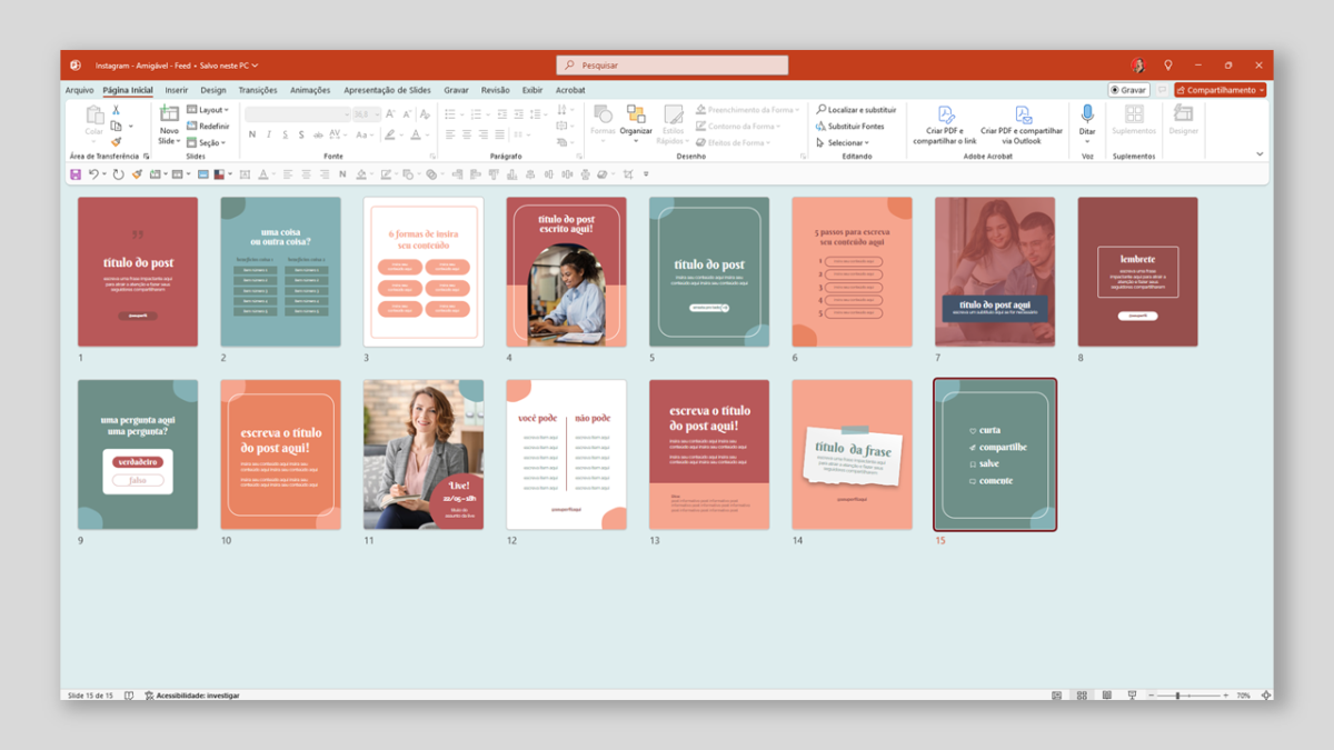 Instagram Amigável - Modelo de Template em PowerPoint