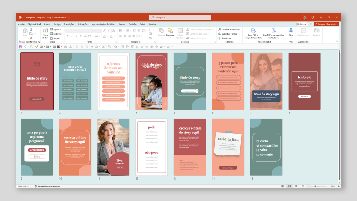 Instagram Amigável - Modelo de Template em PowerPoint