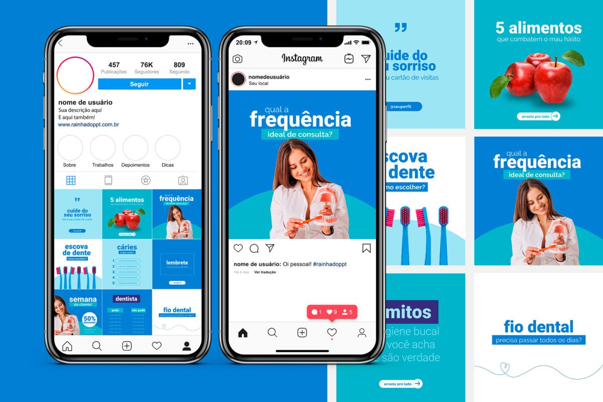 Instagram Odontologia - Modelo de Template em PowerPoint