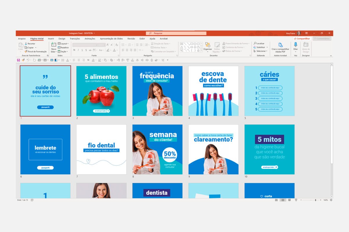 Instagram Odontologia - Modelo de Template em PowerPoint