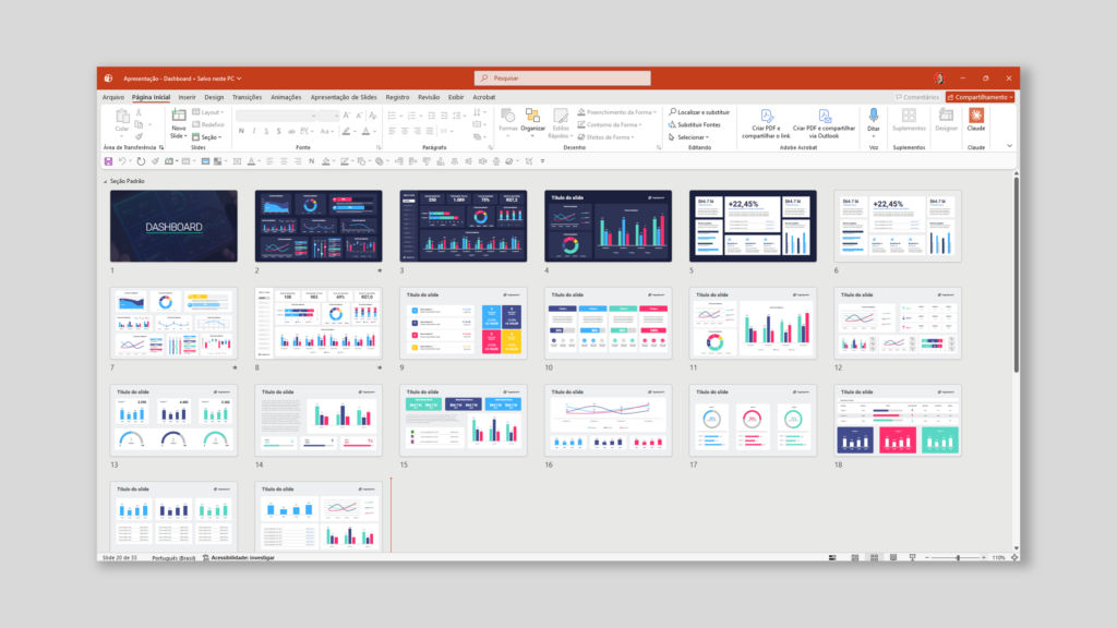 Dashboards – Modelo de Template em PowerPoint