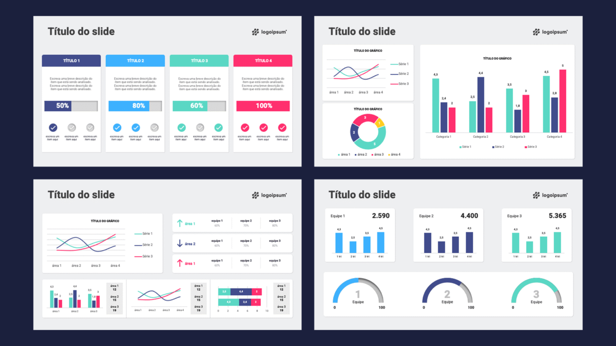 Dashboards - Modelo de Template em PowerPoint