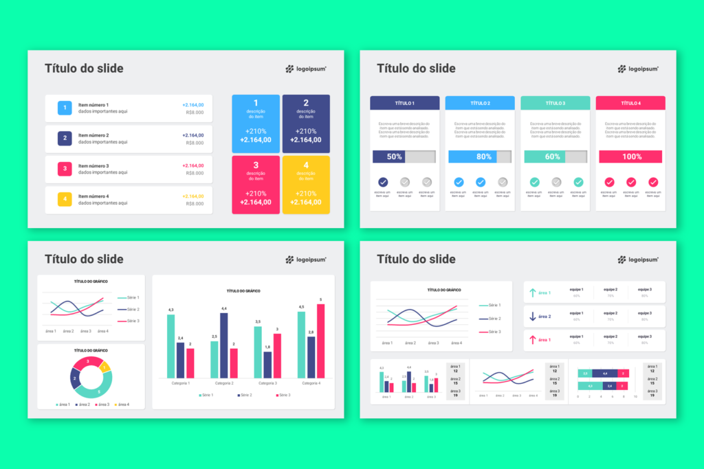 Dashboards – Modelo de Template em PowerPoint - Rainha do PPT