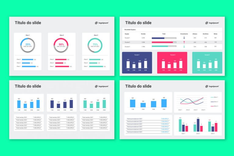 Dashboards – Modelo de Template em PowerPoint - Rainha do PPT