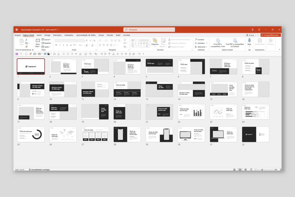 Negócios 03 – Modelo de Template em PowerPoint