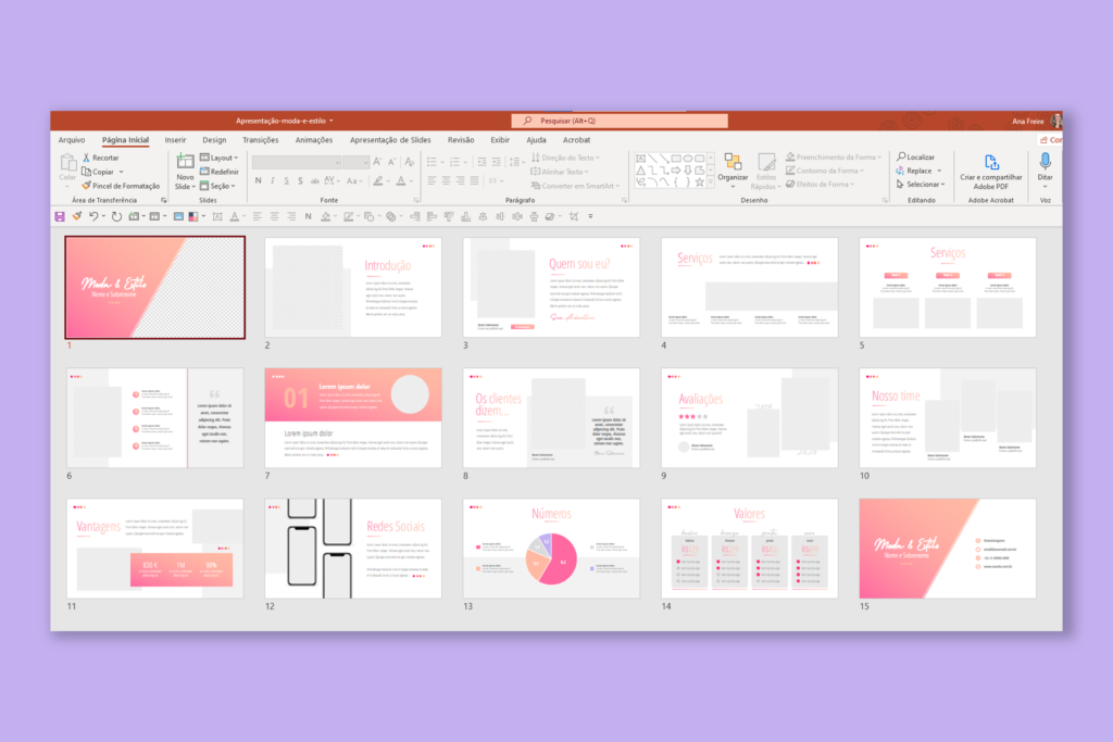 Moda & Estilo – Modelo de Template em PowerPoint