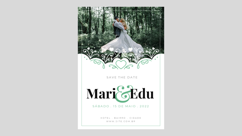 Convite Casamento 01 – Modelo de Template em PowerPoint