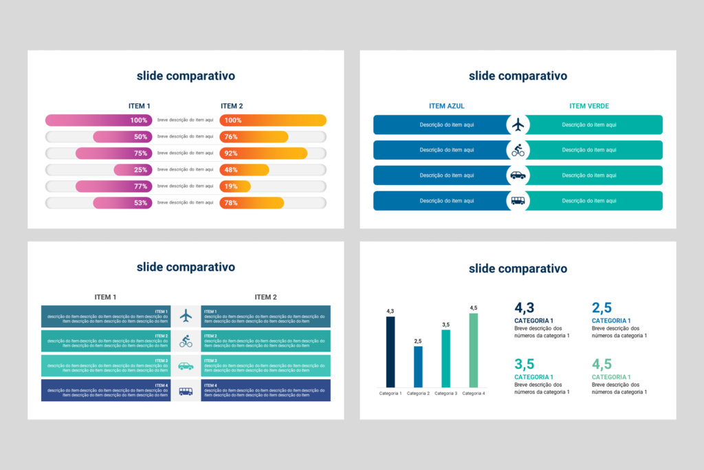 Comparativa – Modelo de Template em PowerPoint