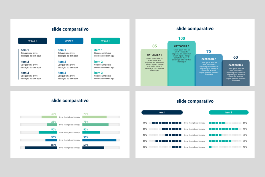 Comparativa – Modelo de Template em PowerPoint