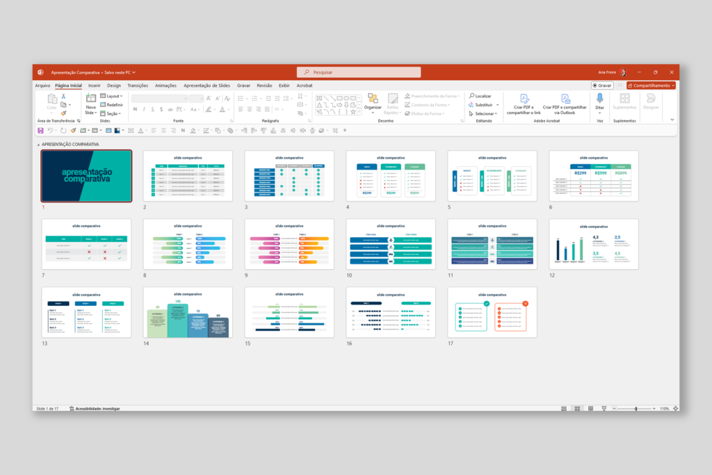 Comparativa – Modelo de Template em PowerPoint