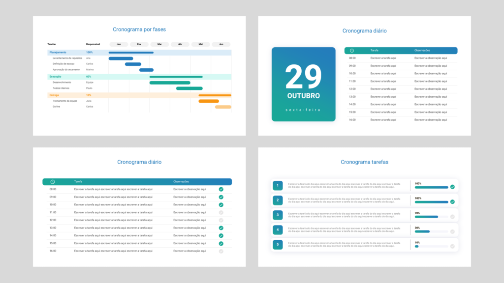 Cronograma – Modelo de Template em PowerPoint