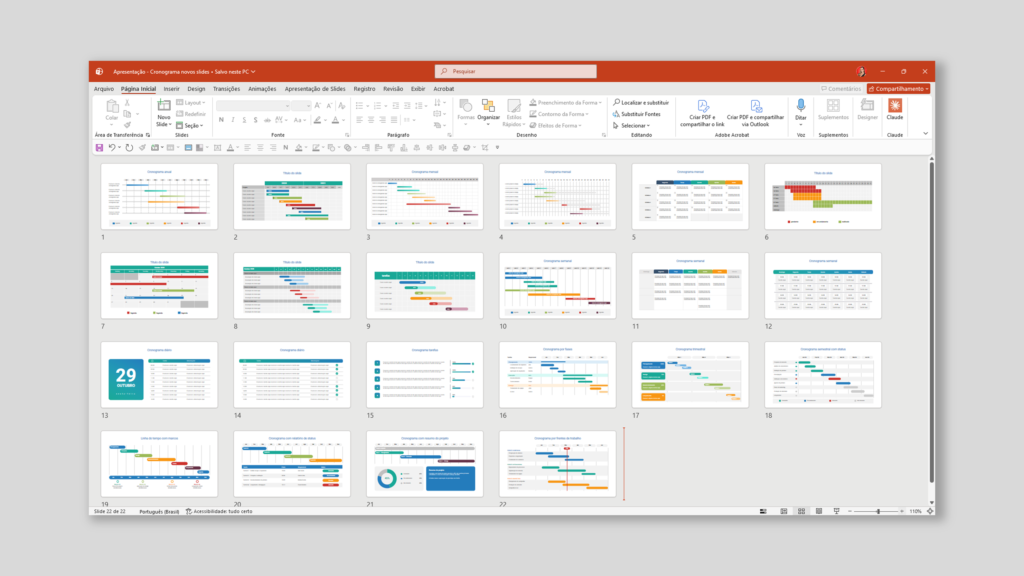 Cronograma – Modelo de Template em PowerPoint