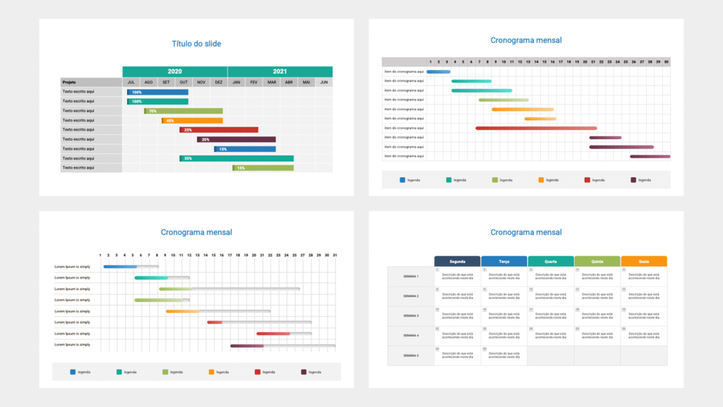 Cronograma – Modelo de Template em PowerPoint