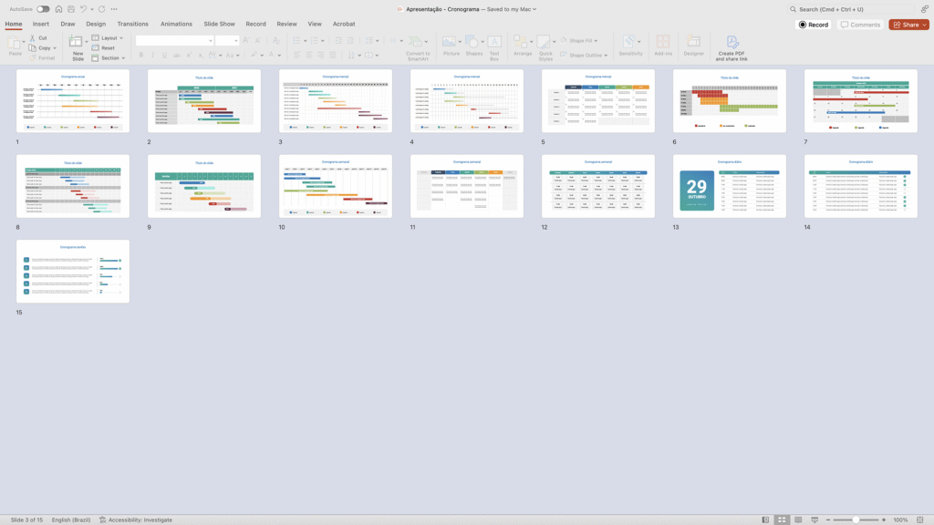 Cronograma – Modelo de Template em PowerPoint