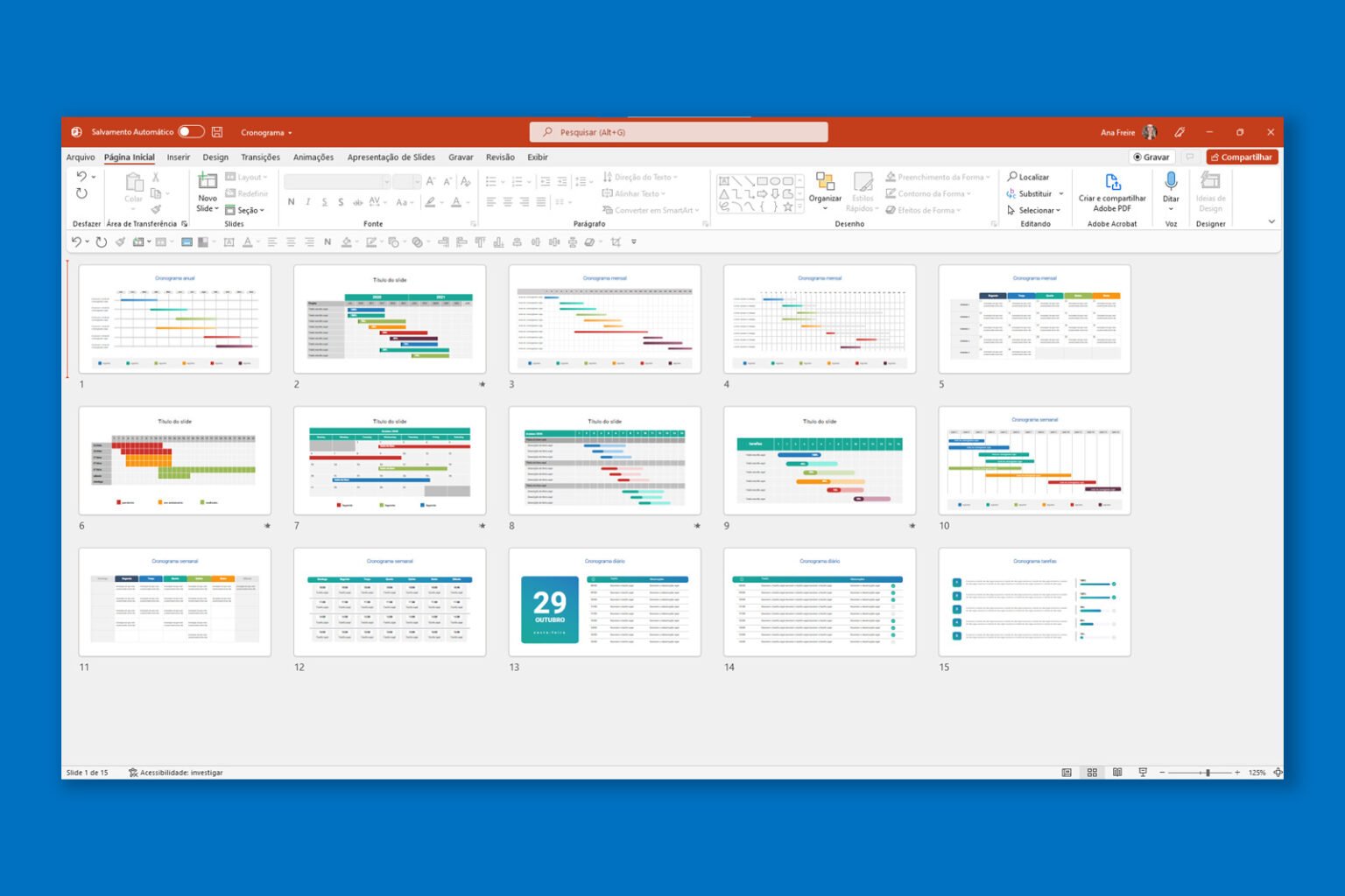 Cronograma – Modelo De Apresentação Em PowerPoint - Rainha Do PPT