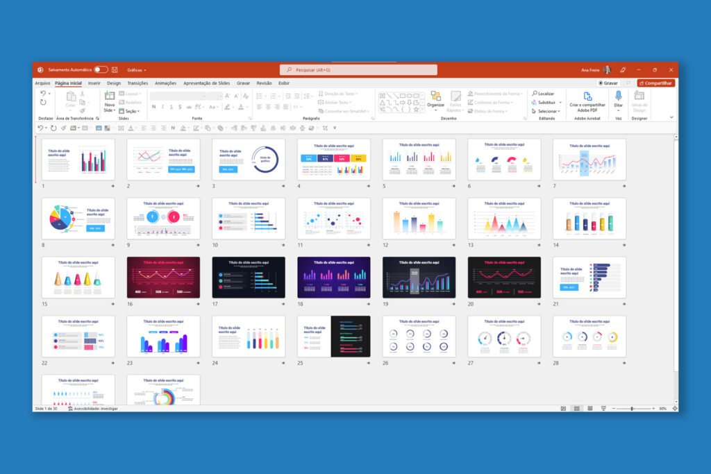 Gráficos – Modelo de Template em PowerPoint