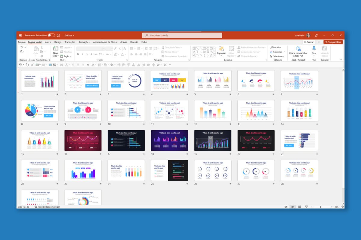 Gráficos - Modelo de Template em PowerPoint