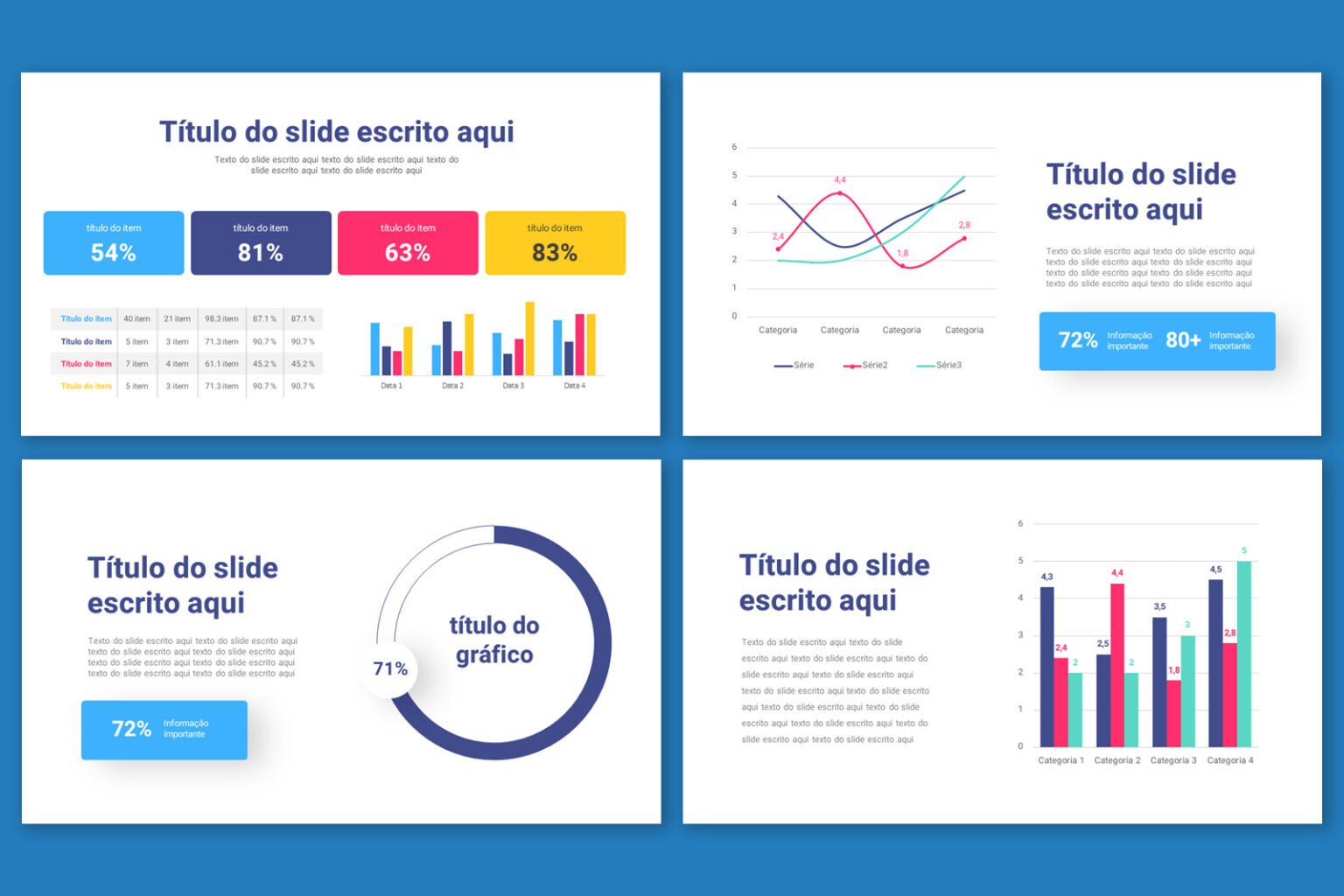 Modelo de Gráficos em PowerPoint - Rainha do PPT