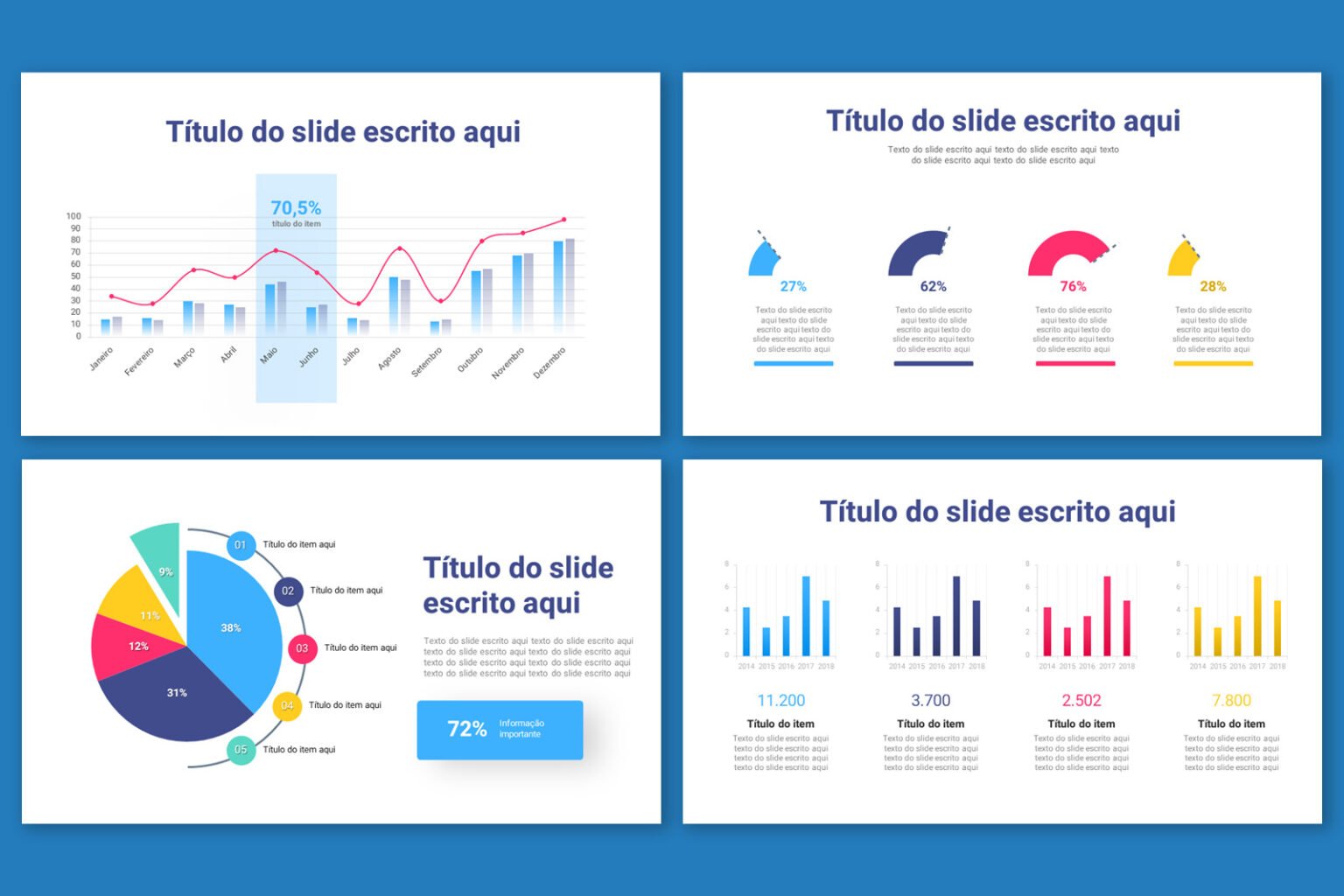 Modelo de Gráficos em PowerPoint - Rainha do PPT
