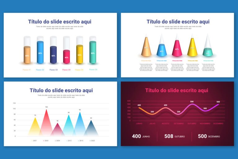 Modelo de Gráficos em PowerPoint - Rainha do PPT