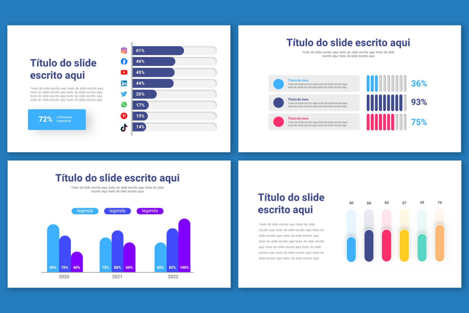 Modelo de Gráficos em PowerPoint - Rainha do PPT