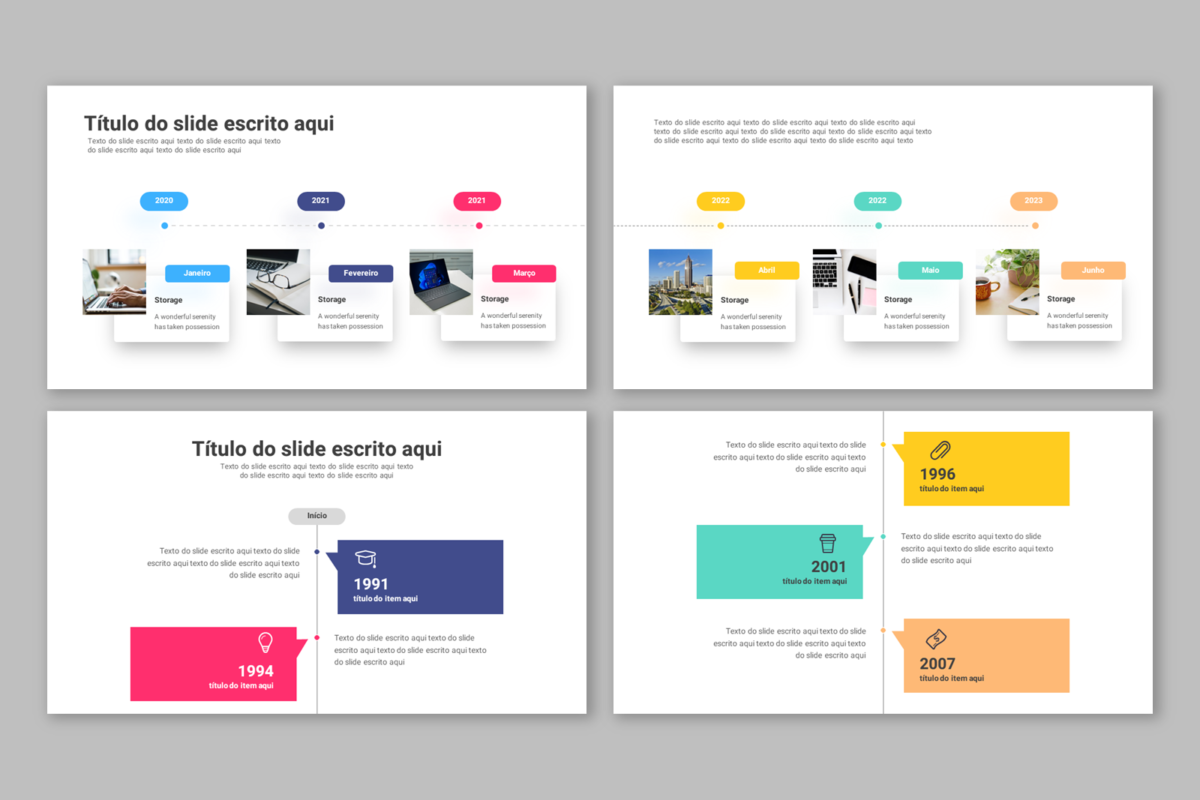 Linha do Tempo - Modelo de Template em PowerPoint