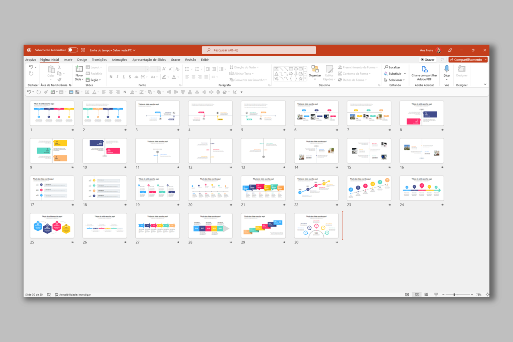Linha do Tempo – Modelo de Template em PowerPoint