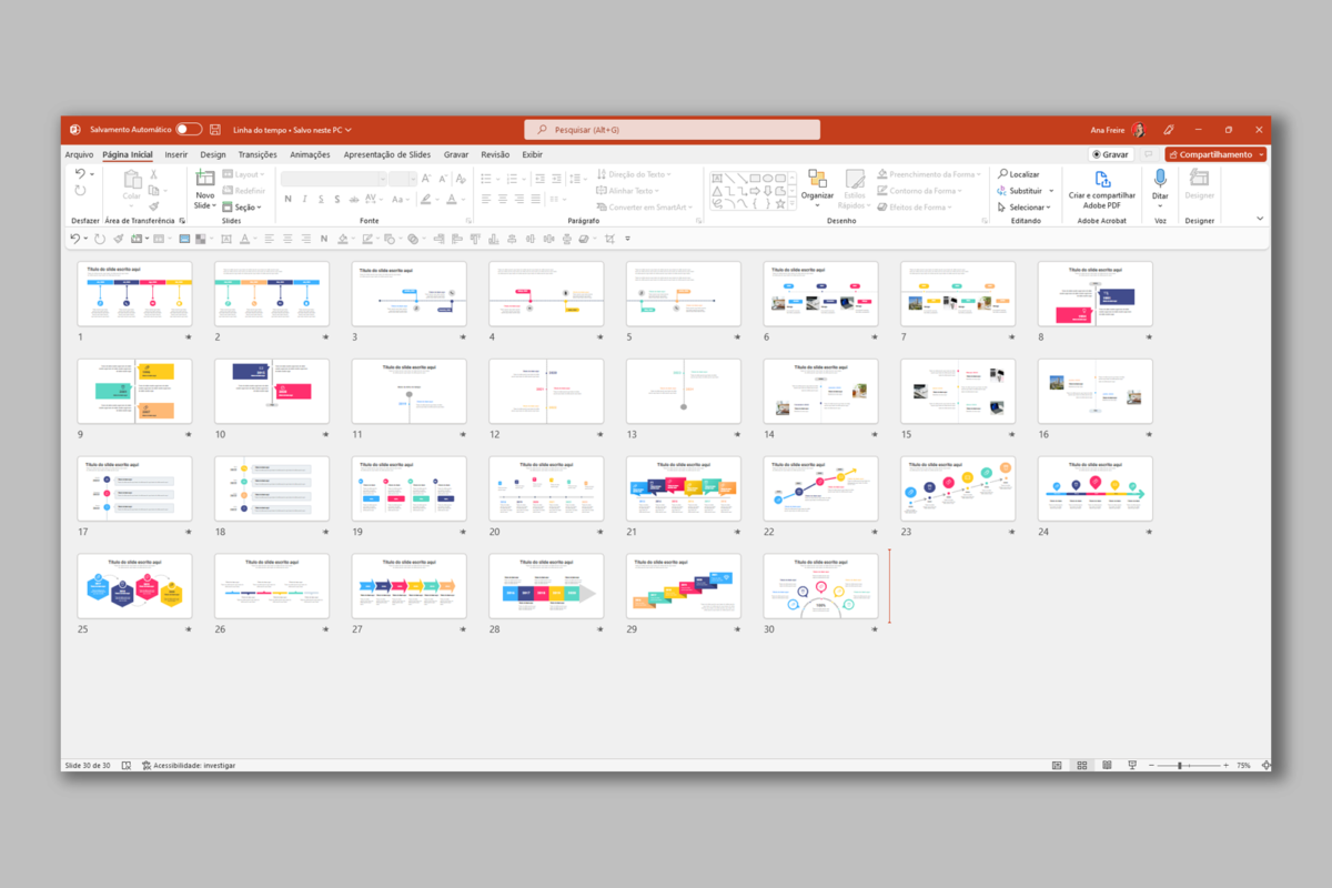 Linha do Tempo - Modelo de Template em PowerPoint