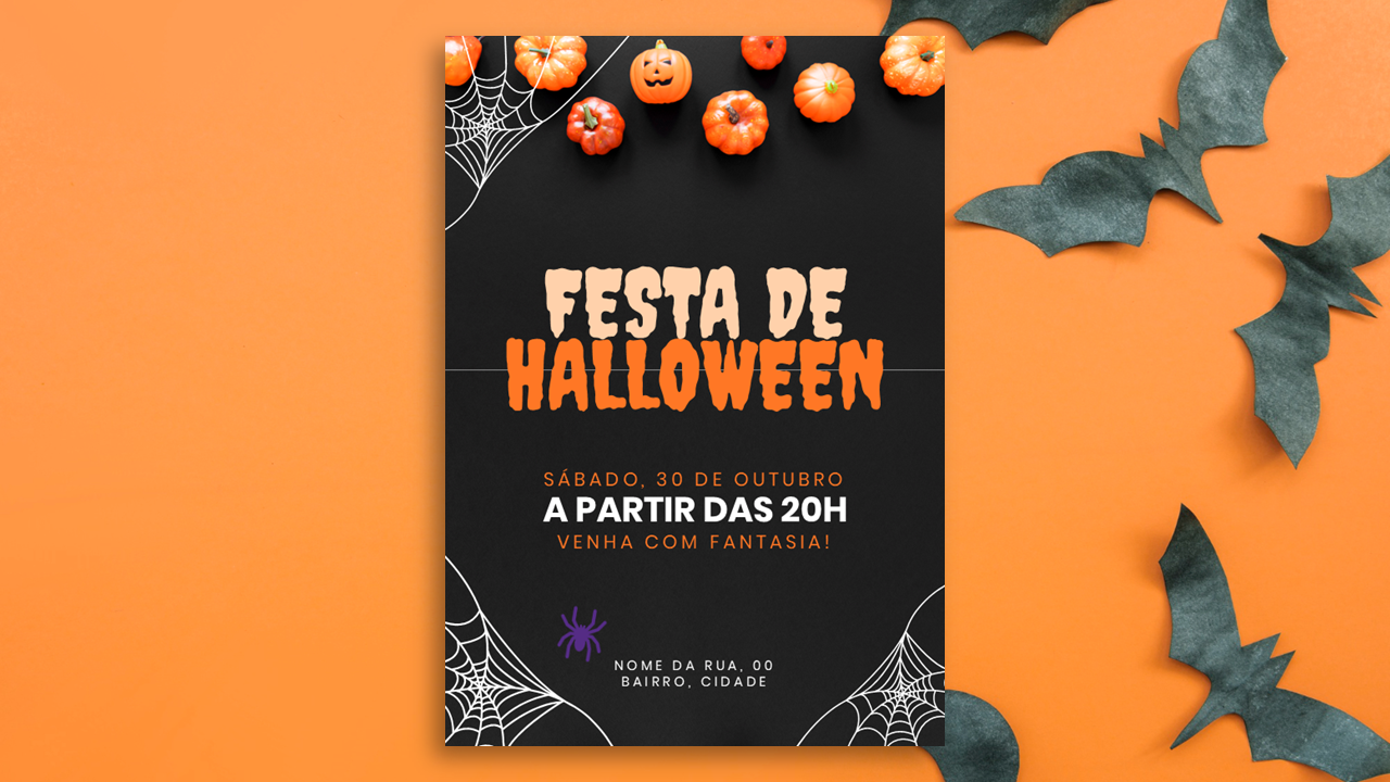 Convite Festa – Halloween – Modelo de Template em PowerPoint