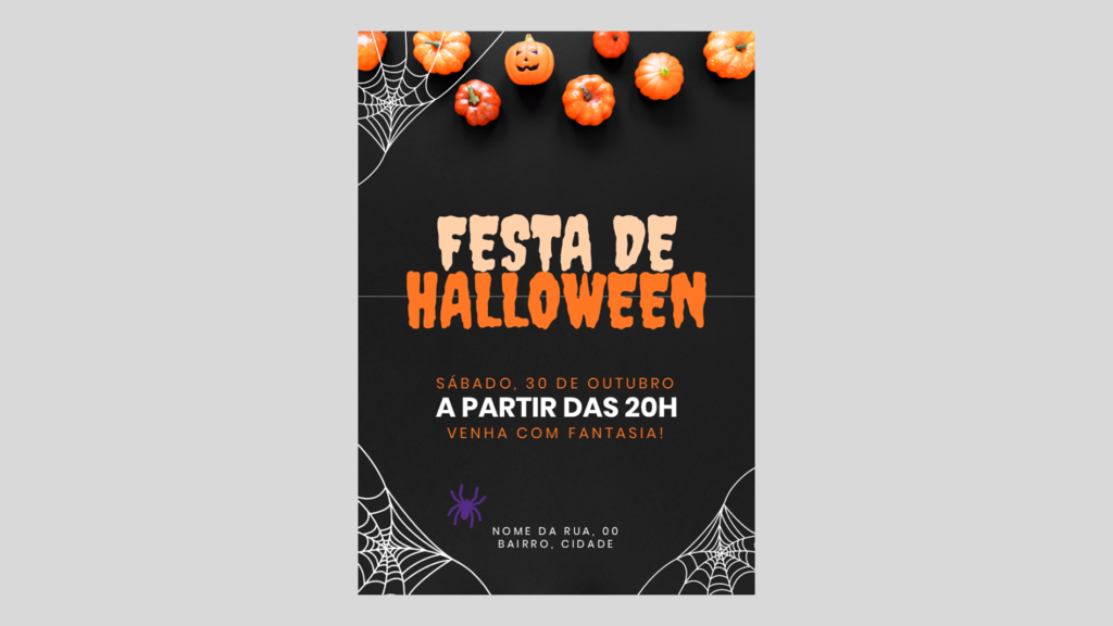 Convite Festa – Halloween – Modelo de Template em PowerPoint