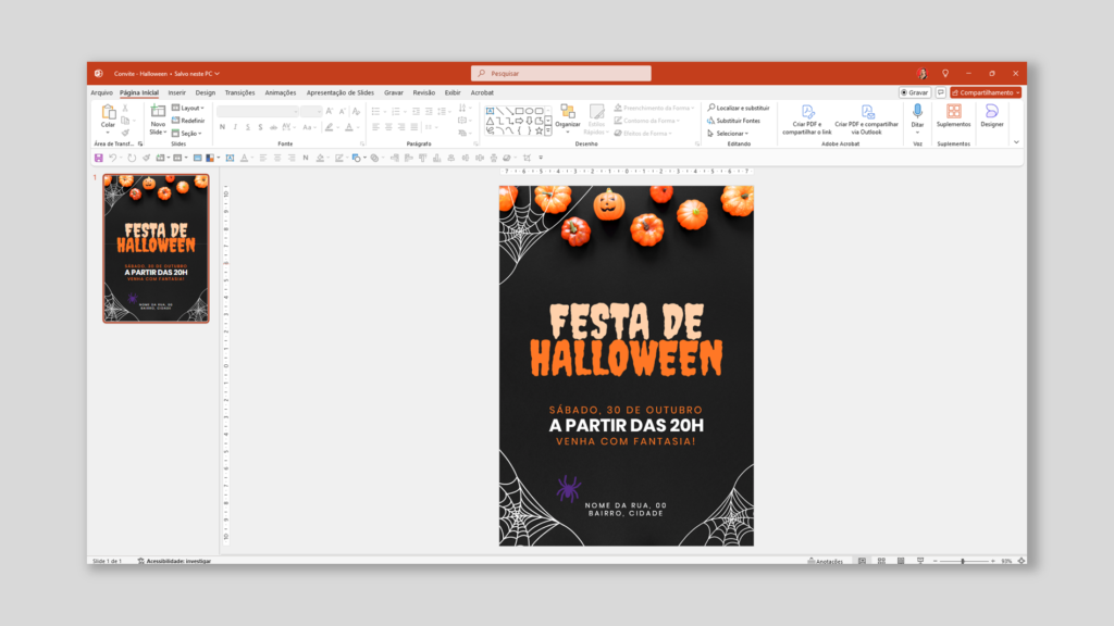 Convite Festa – Halloween – Modelo de Template em PowerPoint