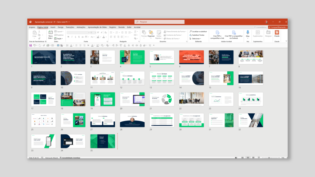 Comercial 01 – Modelo de Template em PowerPoint
