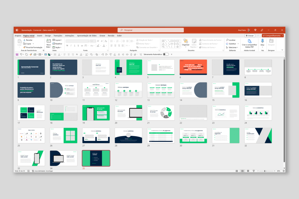 Comercial 01 – Modelo de Template em PowerPoint