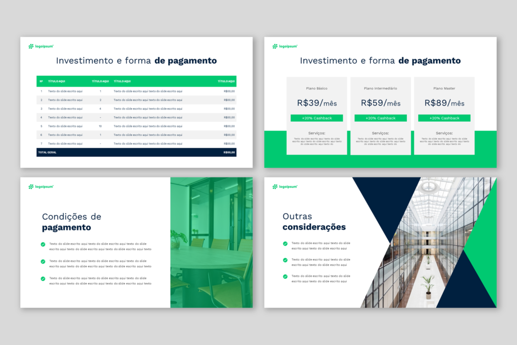 Comercial 01 – Modelo de Template em PowerPoint