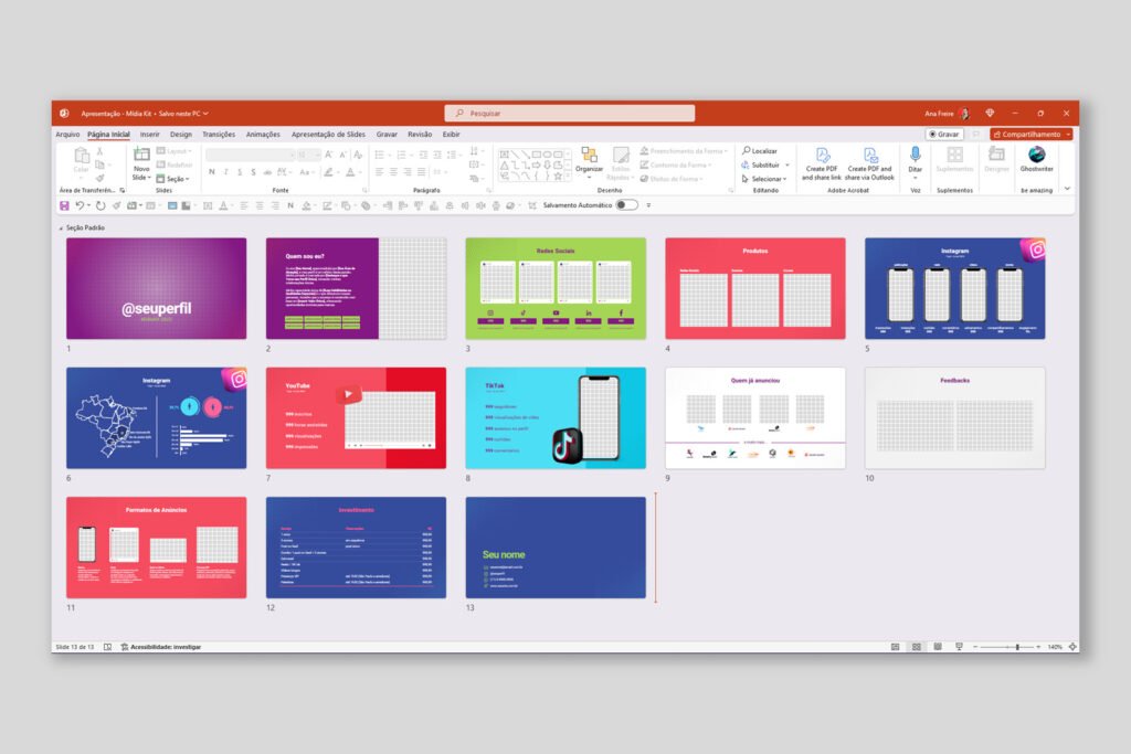 Mídia Kit – Modelo de Template em PowerPoint