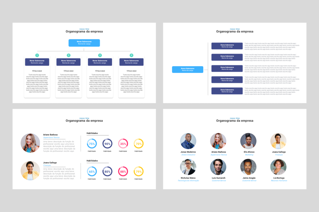 Organogramas – Modelo de Template em PowerPoint