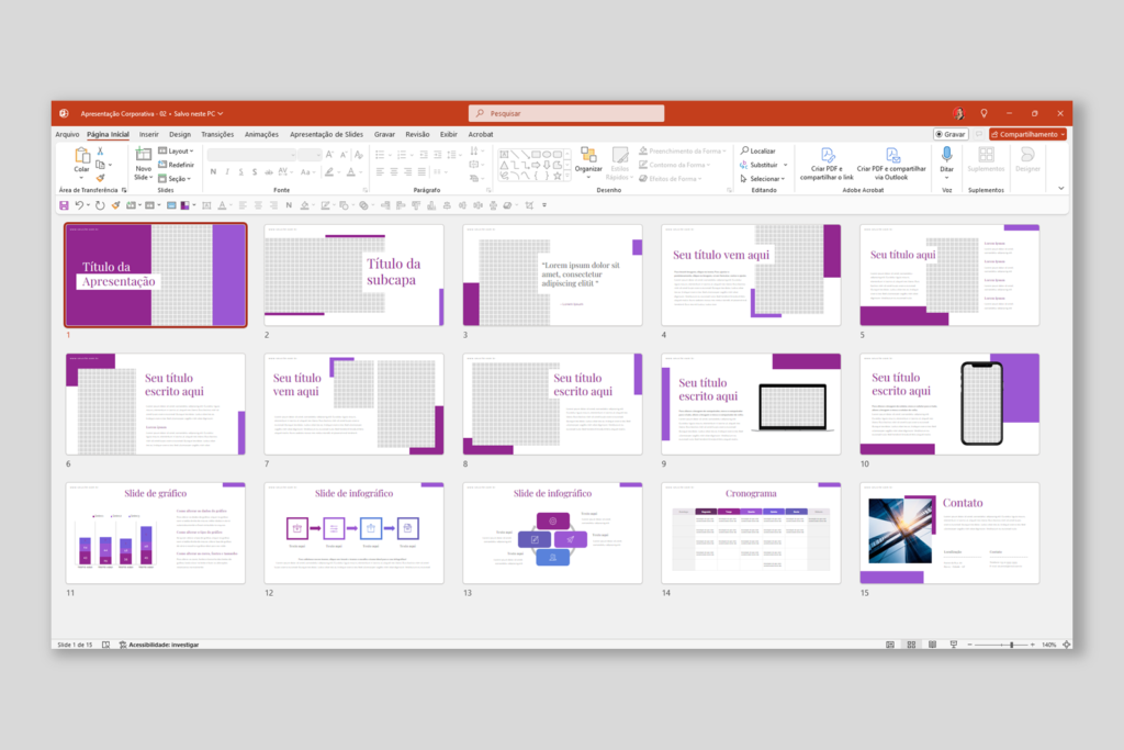 Negócios  02 – Modelo de Template em PowerPoint