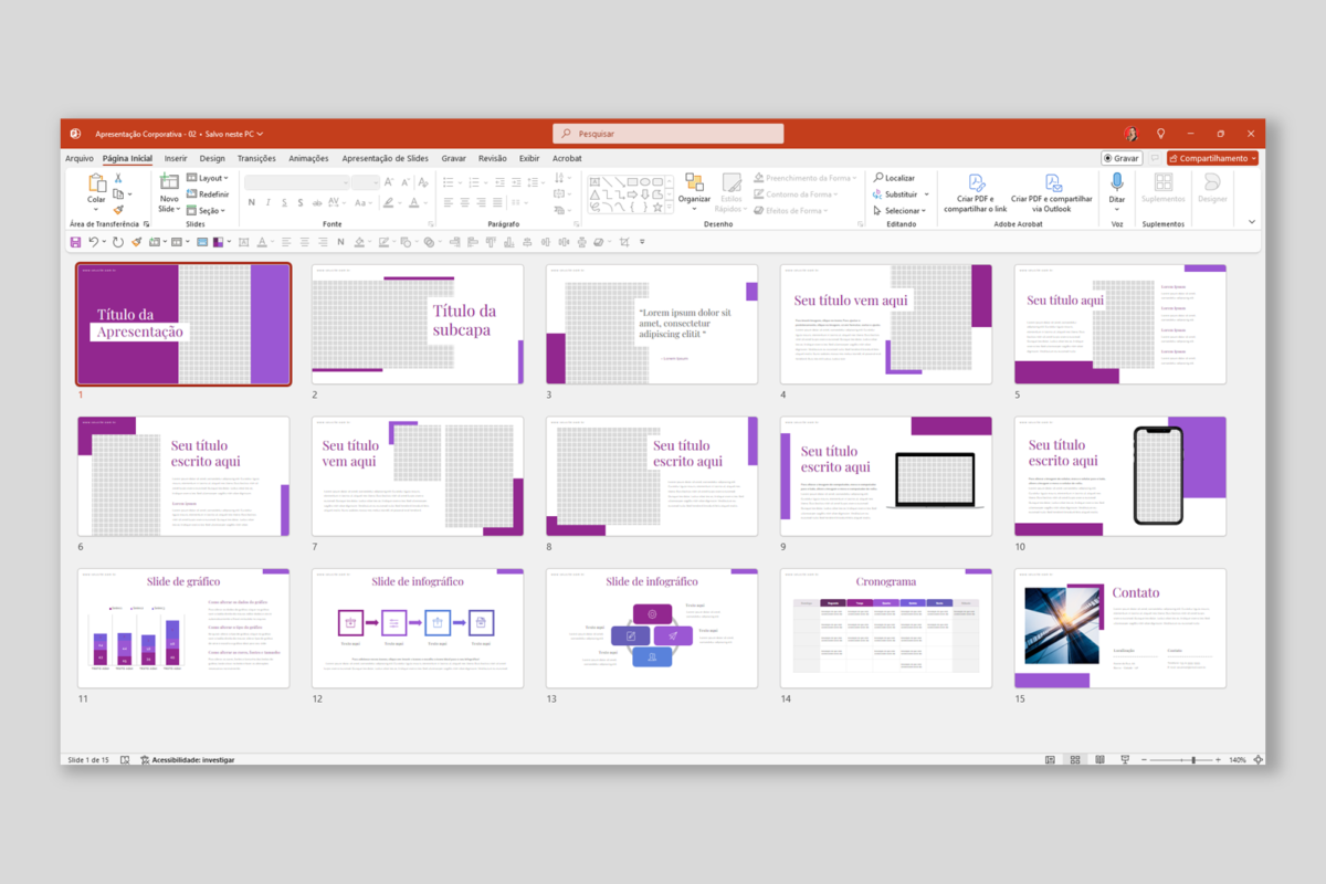 Negócios  02 - Modelo de Template em PowerPoint