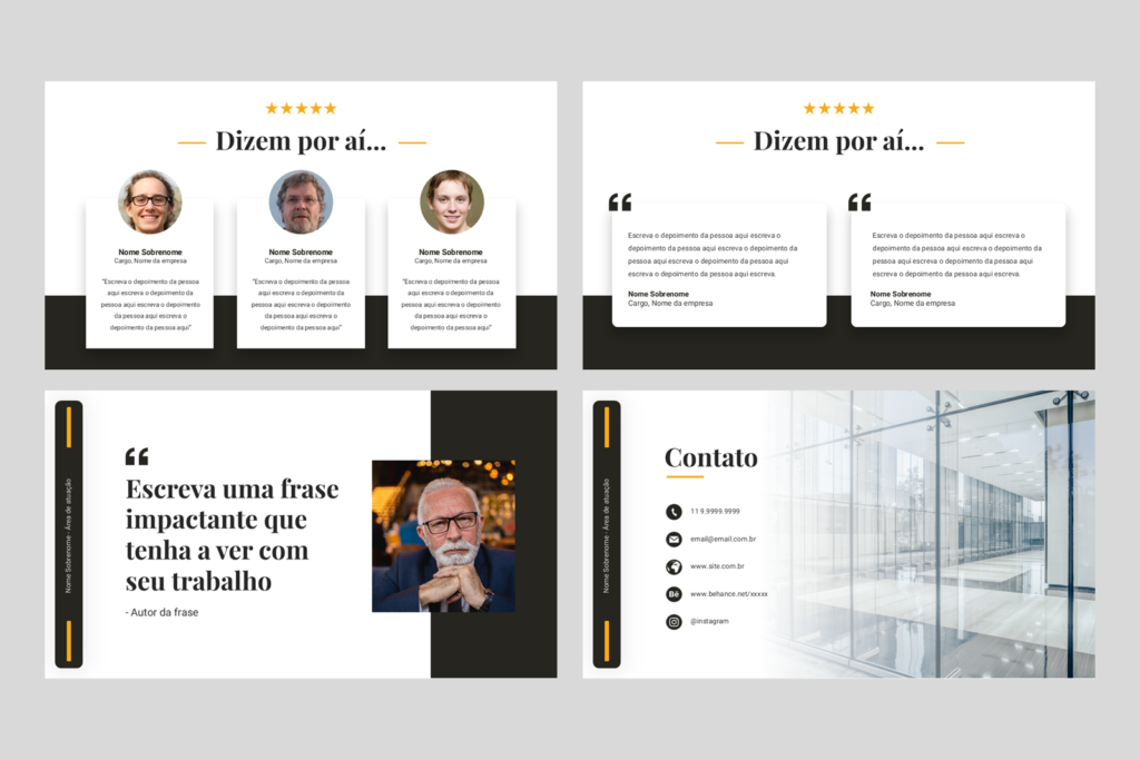 Portfólio 01 – Modelo de Template em PowerPoint