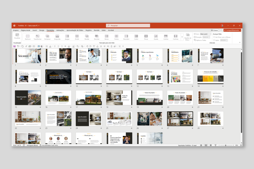 Portfólio 01 – Modelo de Template em PowerPoint