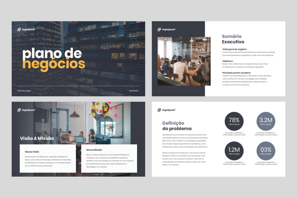 Plano de Negócios – Modelo de Template em PowerPoint