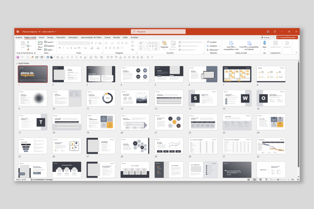 Plano de Negócios – Modelo de Template em PowerPoint