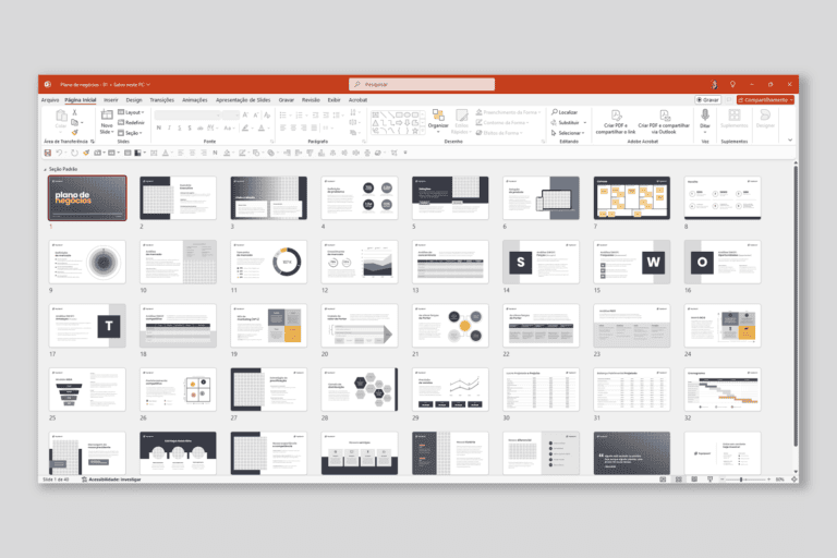 Plano de Negócios - Template em PowerPoint - Rainha do PPT